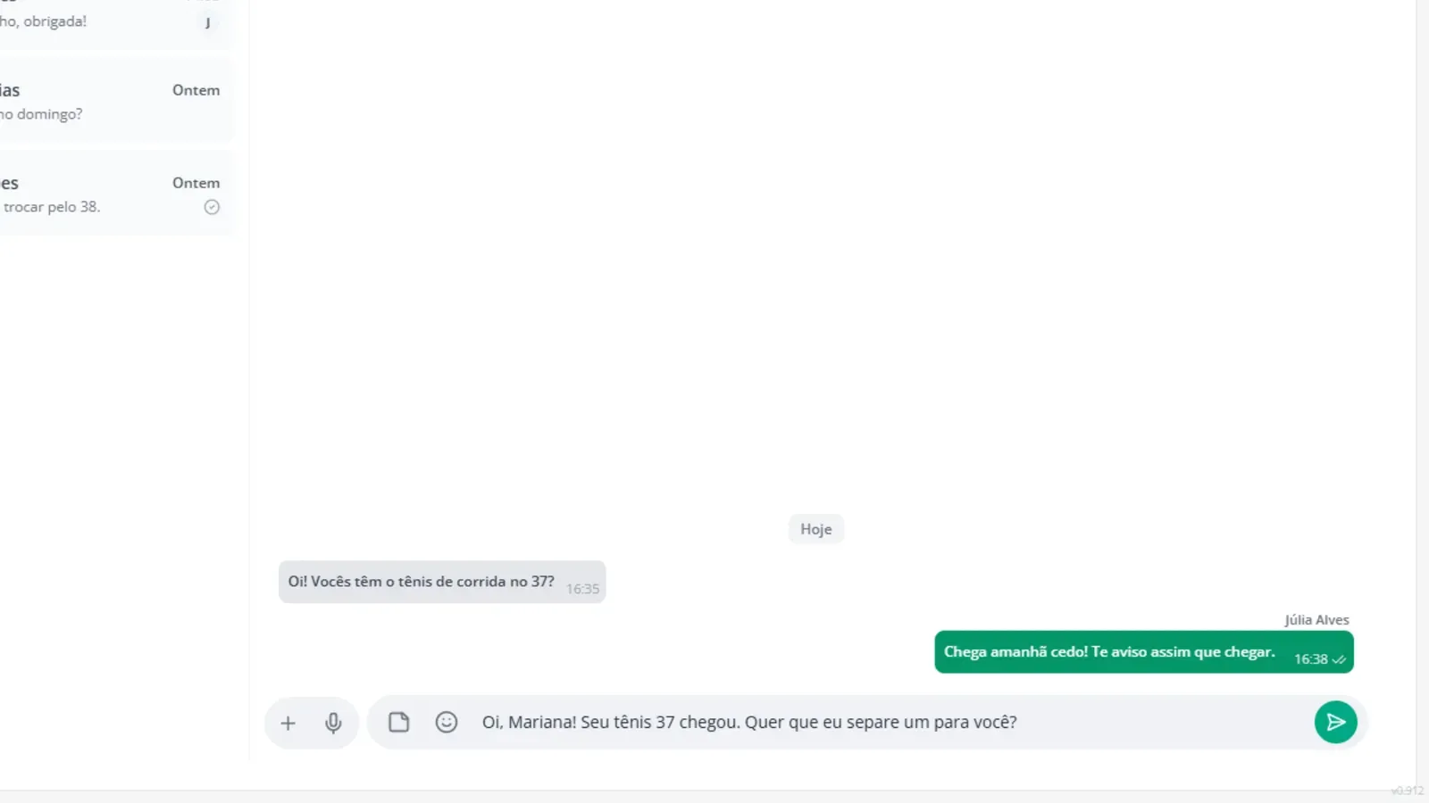 Tela do passo 1: Escreva a mensagem
