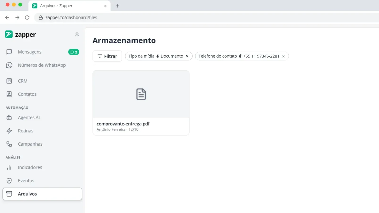Tela do passo 2: Filtre o que você procura