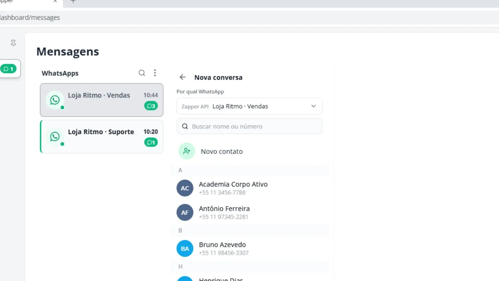 Tela do passo 2: Confira o número de saída