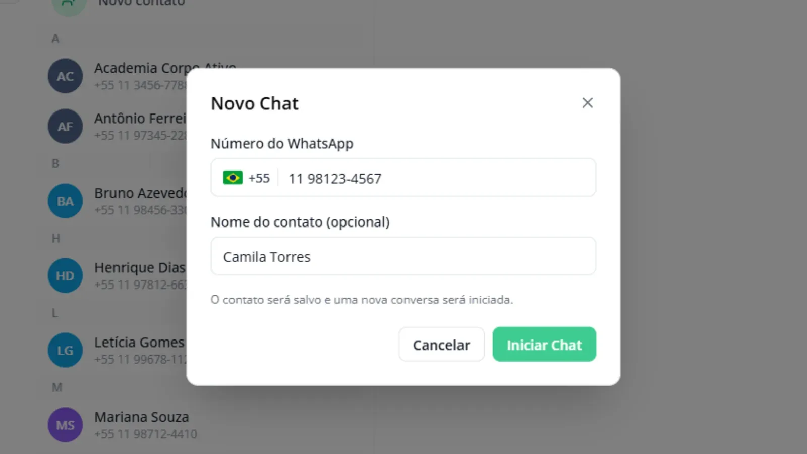 Tela do passo 3: Cadastre o cliente novo