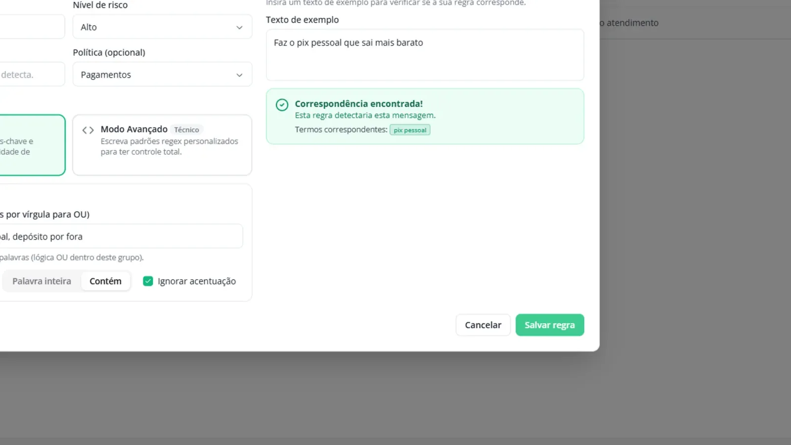 Tela do passo 4: Teste e salve