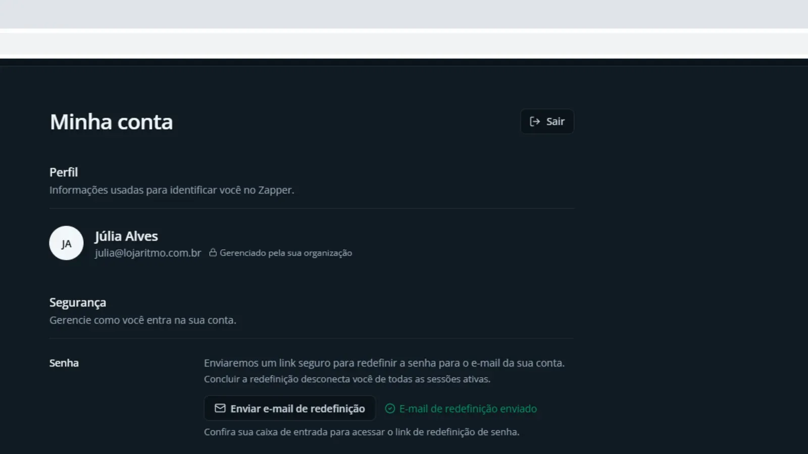Tela do passo 5: Saia quando terminar