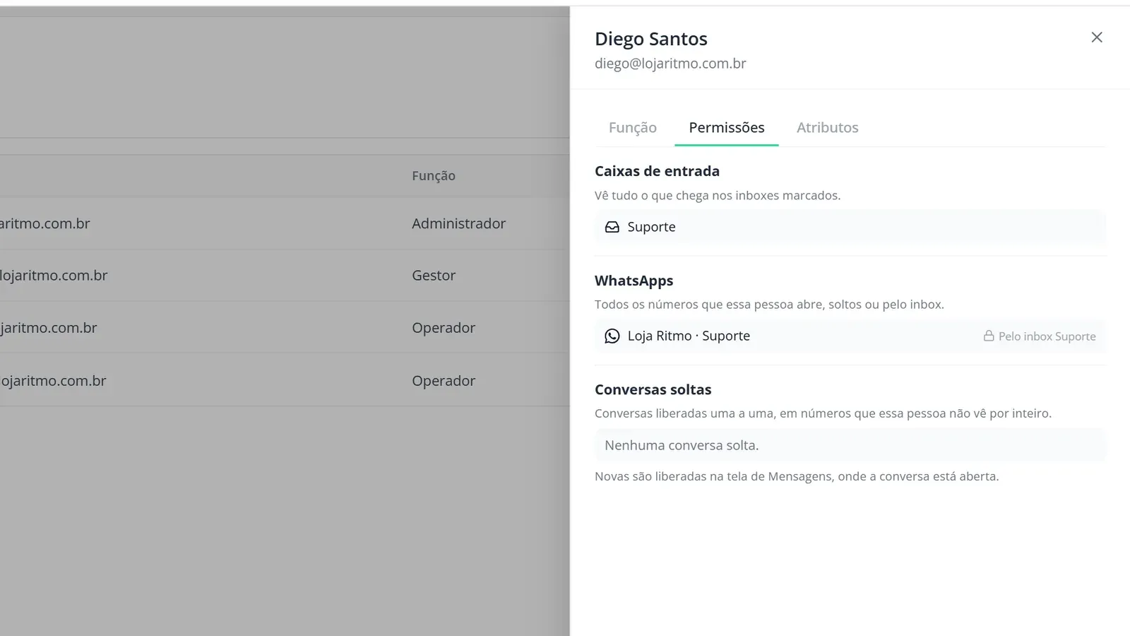 Tela do passo 6: Confira o acesso de cada pessoa
