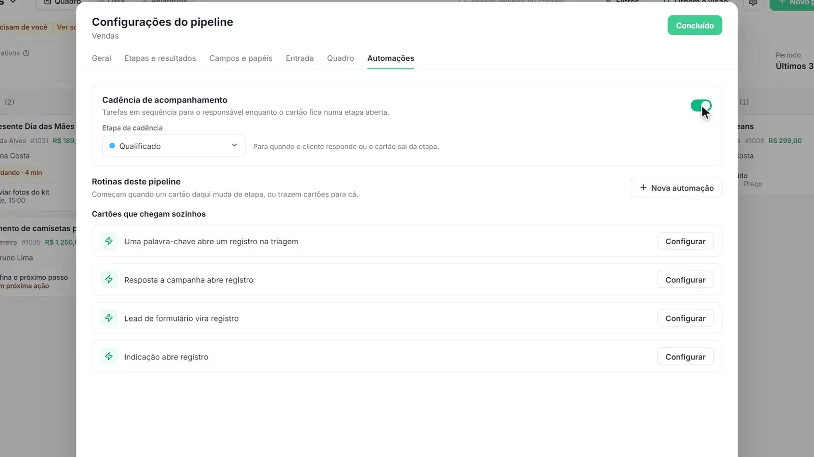 Pantalla del paso 8: Deja que las automatizaciones trabajen